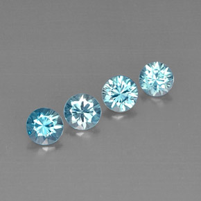 2.76 ct Blue Zircon Stone, Natural Zircon in Diamond-Cut Shape for Sale