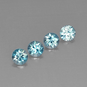 2.87 ct Blue Zircon Gemstone, Zircon Gem in Diamond-Cut Shape for Sale.