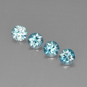 2.87 ct Blue Zircon Stone, Natural Zircon in Diamond-Cut Shape for Sale