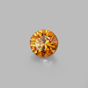 0.88 ct Orange Zircon Stone, Natural Zircon in Diamond-Cut Shape for Sale