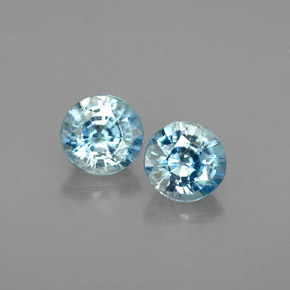 1.97 ct Blue Zircon Gemstone, Zircon Gem in Round Facet Shape for Sale.
