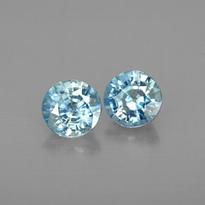 1.97 ct Blue Zircon Stone, Natural Zircon in Round Facet Shape for Sale