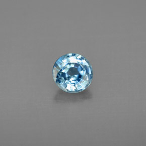 0.85 ct Blue Zircon Gemstone, Zircon Gem in Round Facet Shape for Sale.