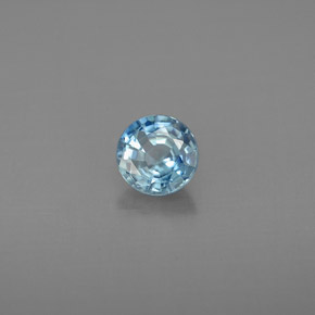 0.85 ct Blue Zircon Stone, Natural Zircon in Round Facet Shape for Sale