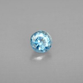 1.06 ct Blue Zircon Stone, Natural Zircon in Round Facet Shape for Sale