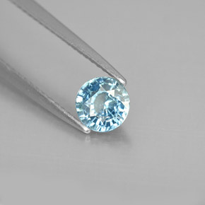 0.97 ct Blue Zircon Stone, Natural Zircon in Round Facet Shape for Sale