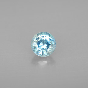 1.15 ct Blue Zircon Gemstone, Zircon Gem in Round Facet Shape for Sale.