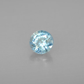 1.15 ct Blue Zircon Stone, Natural Zircon in Round Facet Shape for Sale