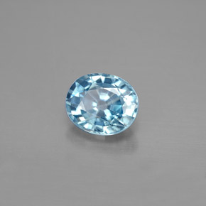 1.80 ct Blue Zircon Stone, Natural Zircon in Oval Facet Shape for Sale