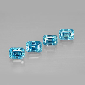 1.67 ct Blue Zircon Gemstone, Zircon Gem in Octagon Facet Shape for Sale.