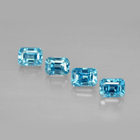 1.67 ct Blue Zircon Stone, Natural Zircon in Octagon Facet Shape for Sale