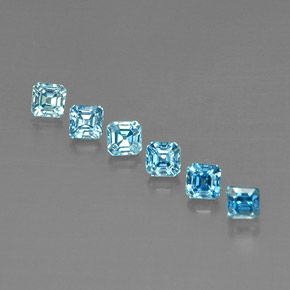 2.15 ct Blue Zircon Stone, Natural Zircon in Octagon Facet Shape for Sale
