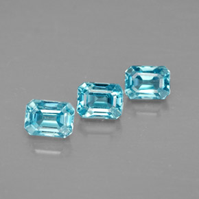 1.23 ct Blue Zircon Stone, Natural Zircon in Octagon Facet Shape for Sale