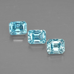 1.38 ct Blue Zircon Gemstone, Zircon Gem in Octagon Facet Shape for Sale.