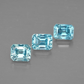 1.38 ct Blue Zircon Stone, Natural Zircon in Octagon Facet Shape for Sale