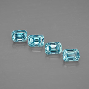 1.51 ct Blue Zircon Gemstone, Zircon Gem in Octagon Facet Shape for Sale.