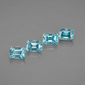 1.51 ct Blue Zircon Stone, Natural Zircon in Octagon Facet Shape for Sale