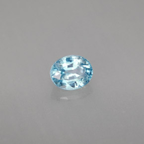 1.27 ct Blue Zircon Stone, Natural Zircon in Oval Facet Shape for Sale
