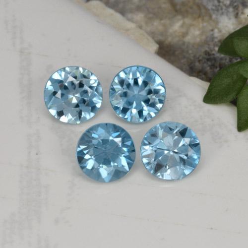 2.00 ctw Blue Zircon Stones, Natural Zircon in Diamond-Cut Shape for Sale
