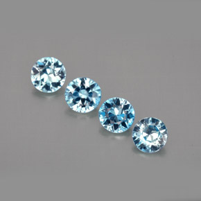1.83 ct Blue Zircon Gemstone, Zircon Gem in Diamond-Cut Shape for Sale.
