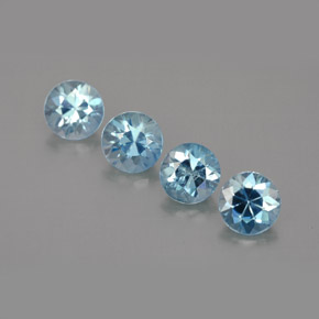 2.37 ct Blue Zircon Gemstone, Zircon Gem in Diamond-Cut Shape for Sale.
