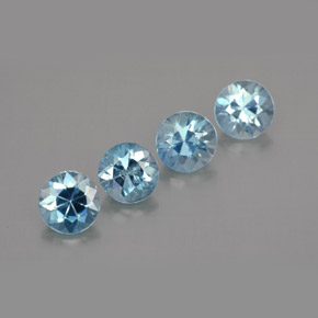 2.37 ct Blue Zircon Stone, Natural Zircon in Diamond-Cut Shape for Sale