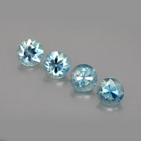 2.26 ct Blue Zircon Gemstone, Zircon Gem in Diamond-Cut Shape for Sale.