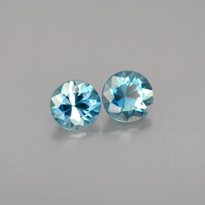 1.06 ct Blue Zircon Gemstone, Zircon Gem in Diamond-Cut Shape for Sale.