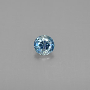 0.45 ct Blue Zircon Gemstone, Zircon Gem in Round Facet Shape for Sale.