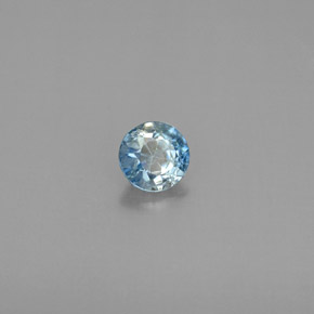 0.45 ct Blue Zircon Stone, Natural Zircon in Round Facet Shape for Sale