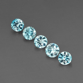 2.27 ct Blue Zircon Gemstone, Zircon Gem in Diamond-Cut Shape for Sale.
