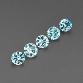 2.27 ct Blue Zircon Stone, Natural Zircon in Diamond-Cut Shape for Sale