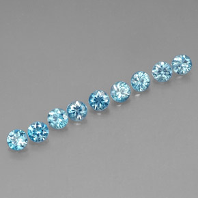 2.77 ct Blue Zircon Gemstone, Zircon Gem in Diamond-Cut Shape for Sale.
