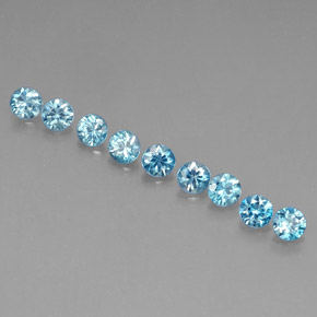 2.77 ct Blue Zircon Stone, Natural Zircon in Diamond-Cut Shape for Sale