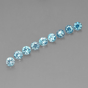 1.87 ct Blue Zircon Gemstone, Zircon Gem in Diamond-Cut Shape for Sale.