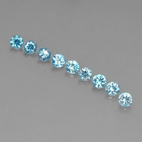 1.87 ct Blue Zircon Stone, Natural Zircon in Diamond-Cut Shape for Sale