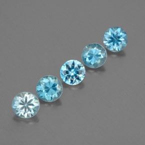 1.61 ct Blue Zircon Stone, Natural Zircon in Diamond-Cut Shape for Sale