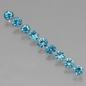 2.37 ct Blue Zircon Gemstone, Zircon Gem in Diamond-Cut Shape for Sale.