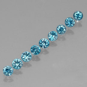 2.37 ct Blue Zircon Stone, Natural Zircon in Diamond-Cut Shape for Sale