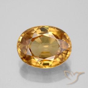7.75 قيراط زركون أصفر ، <cite dir="ltr" lang="en">12.8 x 10</cite> ملم قطع بيضاوي من كمبوديا, Photo A