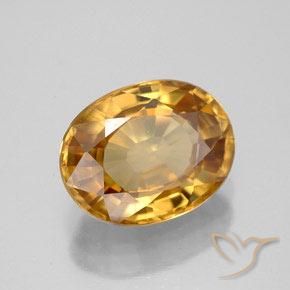 7.75 ct Golden Zircon Stone, Natural Zircon in Oval Facet Shape for Sale