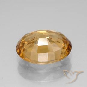 Zircon Gemstone in 12.8 x 10 mm Size for Sale, Zircon Stone in Medium Gold Color