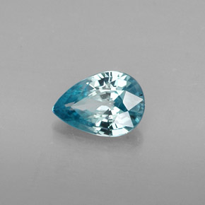 0.86 ct Blue Zircon Stone, Natural Zircon in Pear Facet Shape for Sale
