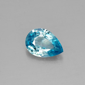 0.83 ct Blue Zircon Gemstone, Zircon Gem in Pear Facet Shape for Sale.