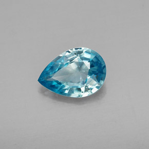 0.83 ct Blue Zircon Stone, Natural Zircon in Pear Facet Shape for Sale