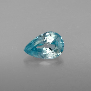 0.90 ct Blue Zircon Gemstone, Zircon Gem in Pear Facet Shape for Sale.