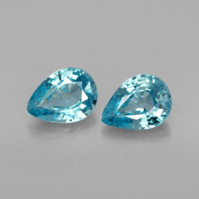 1.76 ct Blue Zircon Gemstone, Zircon Gem in Pear Facet Shape for Sale.