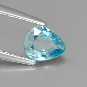 0.78 ct Blue Zircon Stone, Natural Zircon in Pear Facet Shape for Sale
