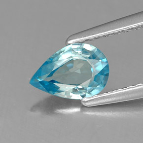 0.69 ct Blue Zircon Gemstone, Zircon Gem in Pear Facet Shape for Sale.