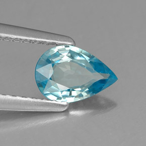 0.69 ct Blue Zircon Stone, Natural Zircon in Pear Facet Shape for Sale